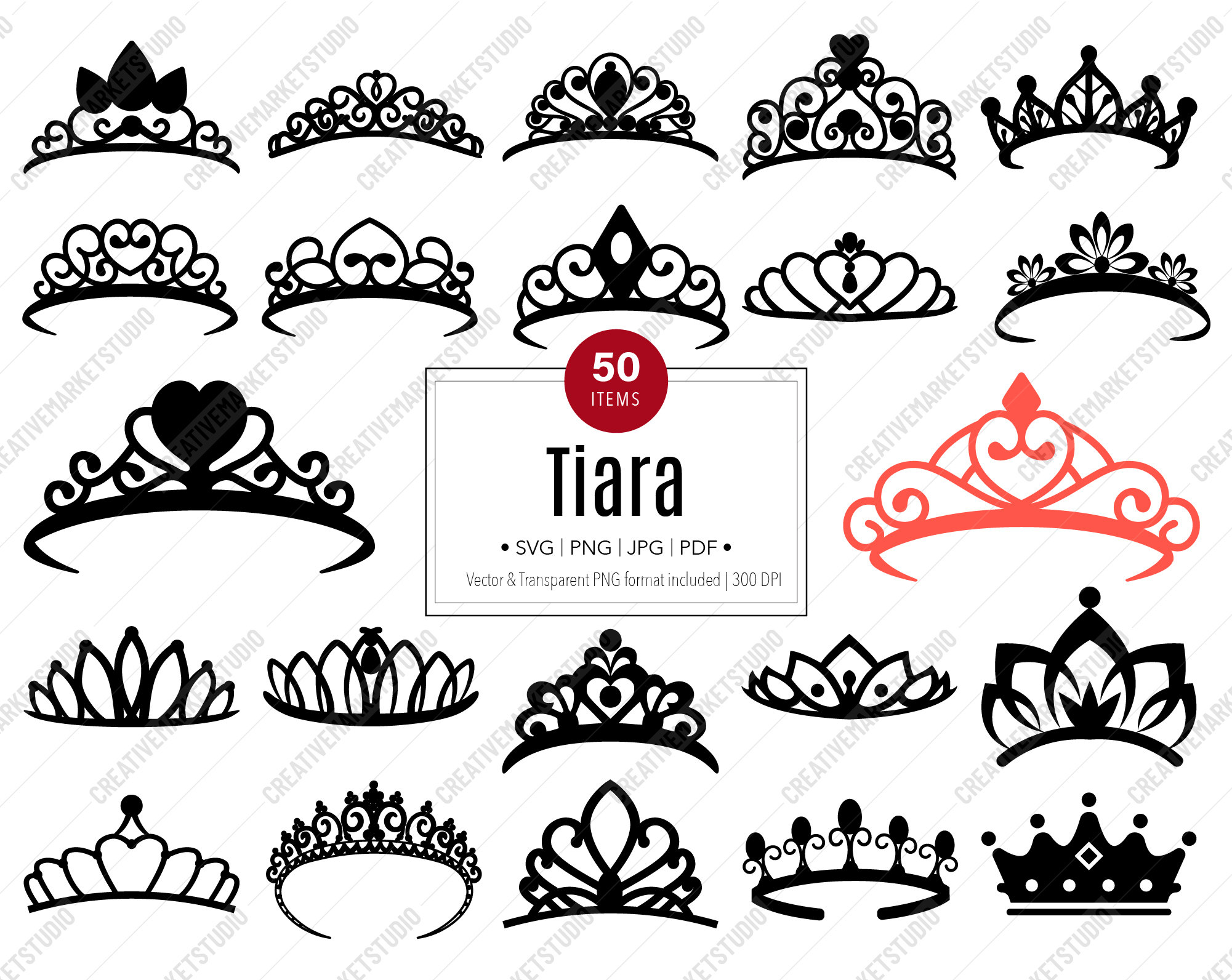 Royal Crown SVG, Princess Tiara, Queen Crown Cut Files for Cricut and