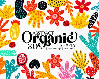Abstrakte organische Formen SVG-Bundle - handgezeichnete Boho-Elemente PNG zum Basteln