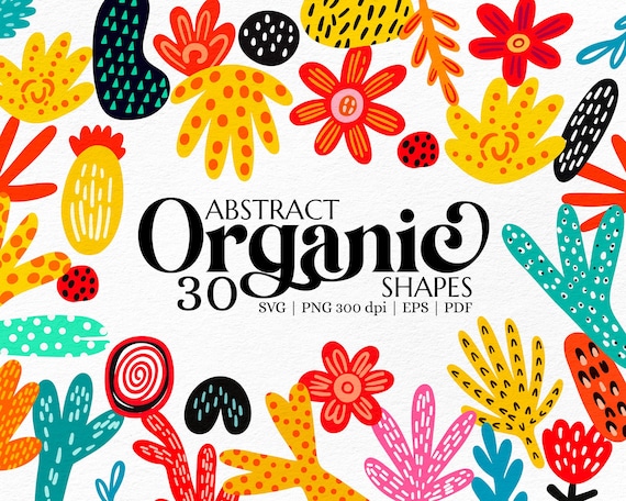 Abstract Organic Shapes SVG Bundle – Hand-Drawn Boho Elements PNG for Crafts