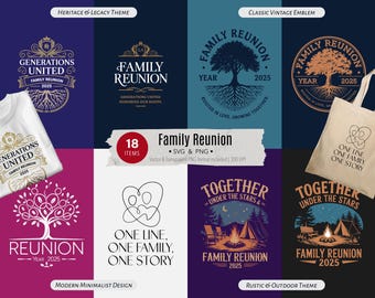 Pacchetto SVG per riunioni di famiglia: design di magliette, tazze e inviti PNG per lavoretti creativi