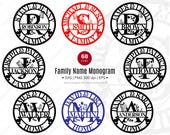 Family Name Monogram SVG Bundle – Wall Art and Home Decor Clipart for Crafts