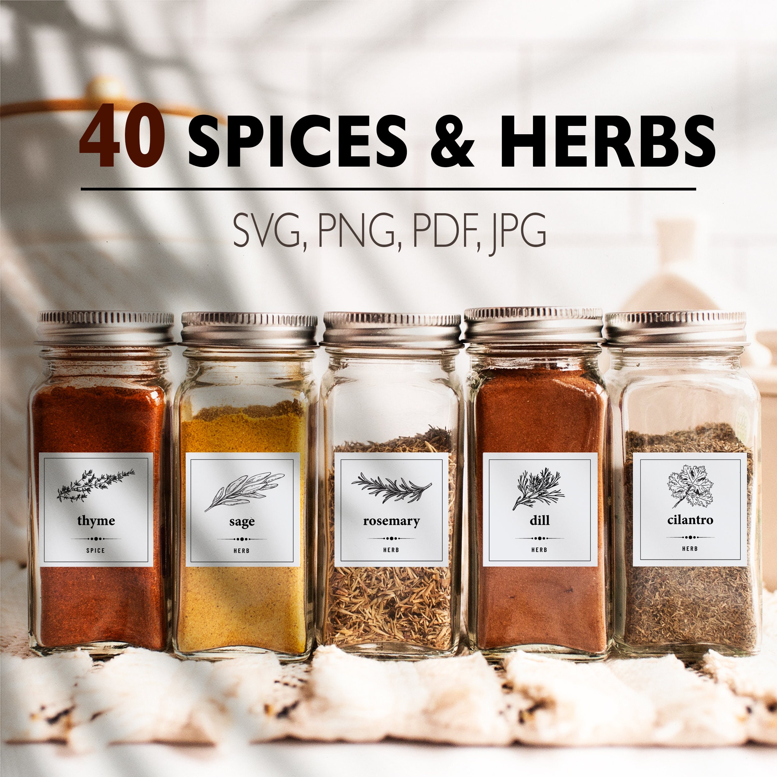 Printable Spice Jar Labels Modern Minimalist Spice Jar Label - Etsy Canada
