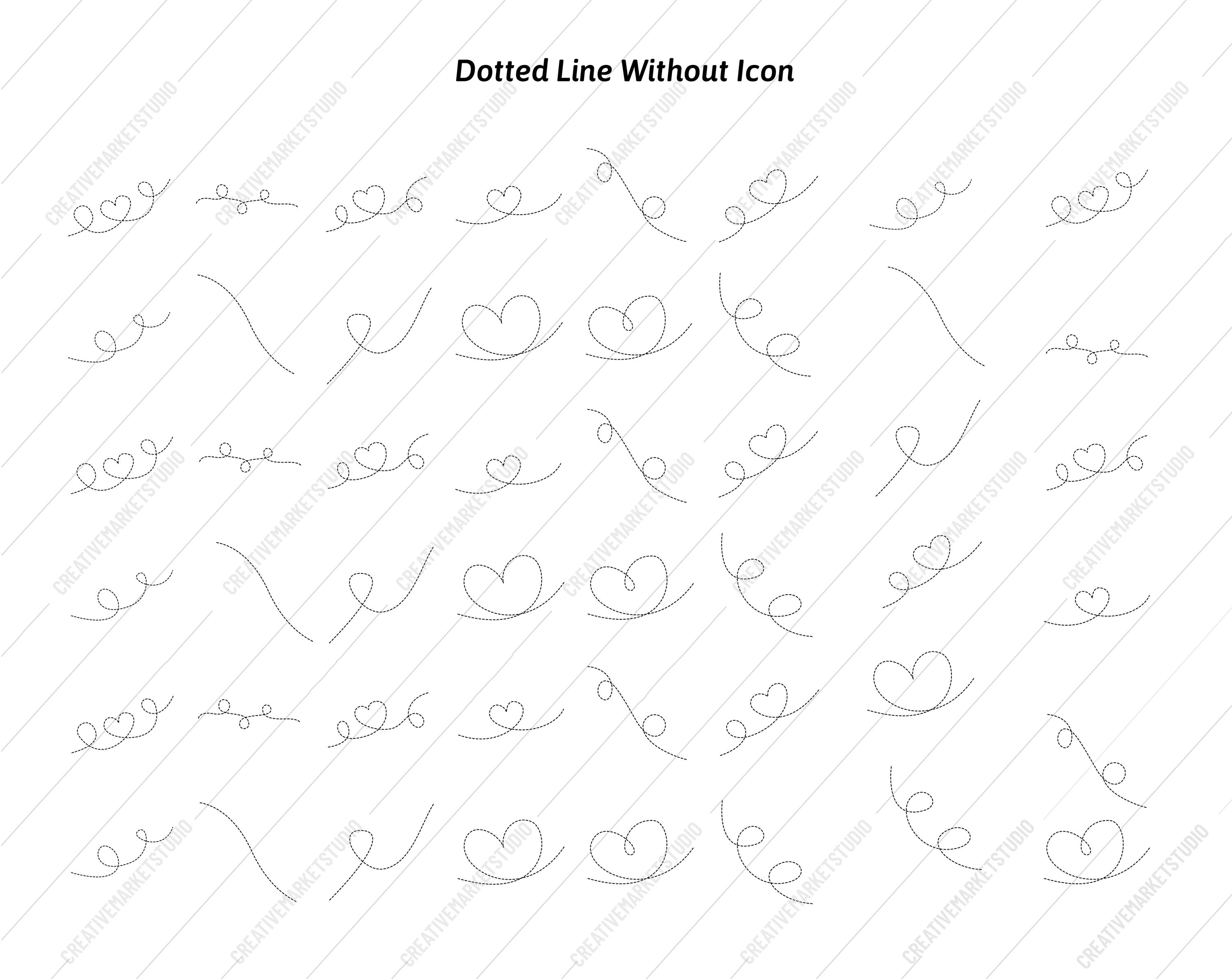 Dotted Line SVG – Doodle Paths With Hearts, Bees and Airplanes Path ...