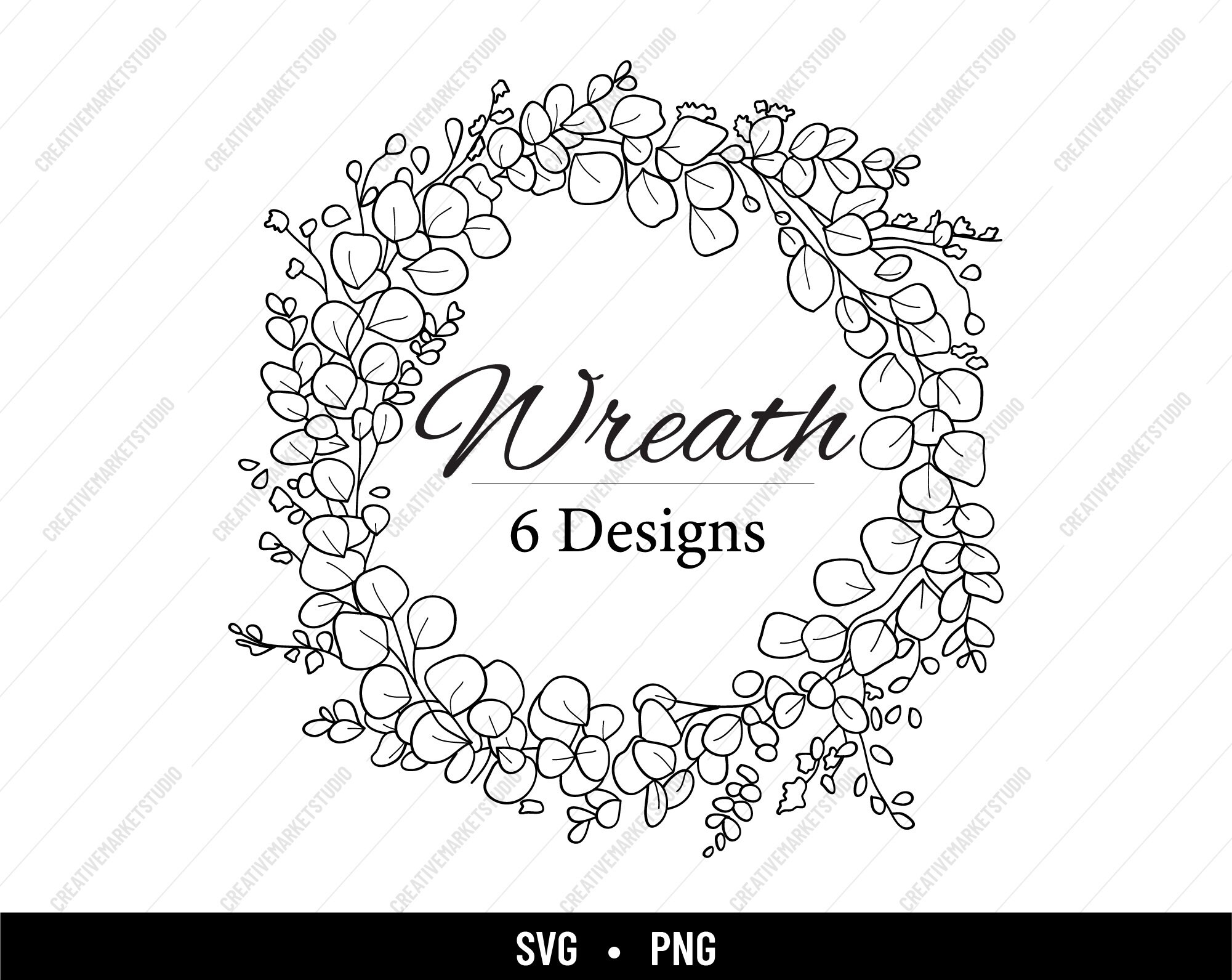 Floral Wreath SVG Bundle - Heart Shape, and Wedding Monogram Circle ...