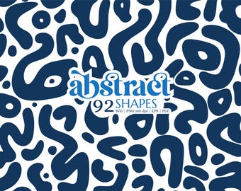 Abstract Shapes SVG Bundle - 92 Hand-Drawn Blob Shapes Clipart for Digital Art & Crafts