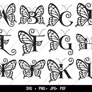 Butterfly Monogram SVG Alphabet | Butterfly Alphabet Monogram | Monogram Font | Monogram Svg Font | Monogram Alphabet Svg bundle