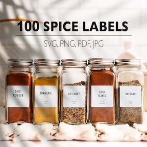 FINESSY Spice Jars With Label, Spice Containers 24 Glass Spice Jars, 200  Labels