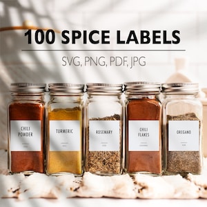 Spice Labels, Modern Spice Labels, Pantry Labels, Modern Minimalist Spice Jar Label, Jar Label, printable Spice Labels