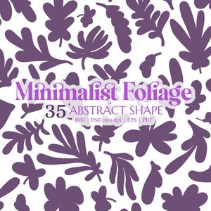 Minimalistische Foliage Clipart - Moderne abstrakte botanische Blatt Vektor-Grafiken für digitale Kunst