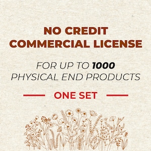 No Credit Commercial License – One Set for Up to 1000 Units, Digital Download
