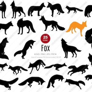 Fuchs Bundle, Fuchs Clipart, Fuchs Silhouette svg, Fuchs pdf, Schneidedateien für Cricut und Silhouette