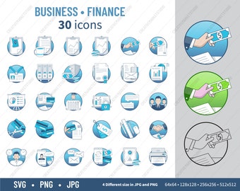 Business Finance Icon Bundle, Credit Card, Sticker, Clipart vector png, jpg stencil