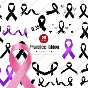 Cinta de concientización SVG, Campaña contra el cáncer de mama, Conceptos de sobrevivientes, Archivo para Cricut, Para silueta, cinta rosa, Archivo cortado, Png