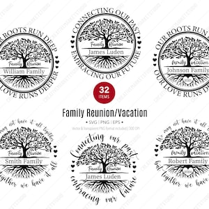 Albero della riunione di famiglia SVG, le nostre radici sono profonde, Cricut Silhouette, design della maglietta, vacanza in famiglia, le nostre radici sono forti, download digitale