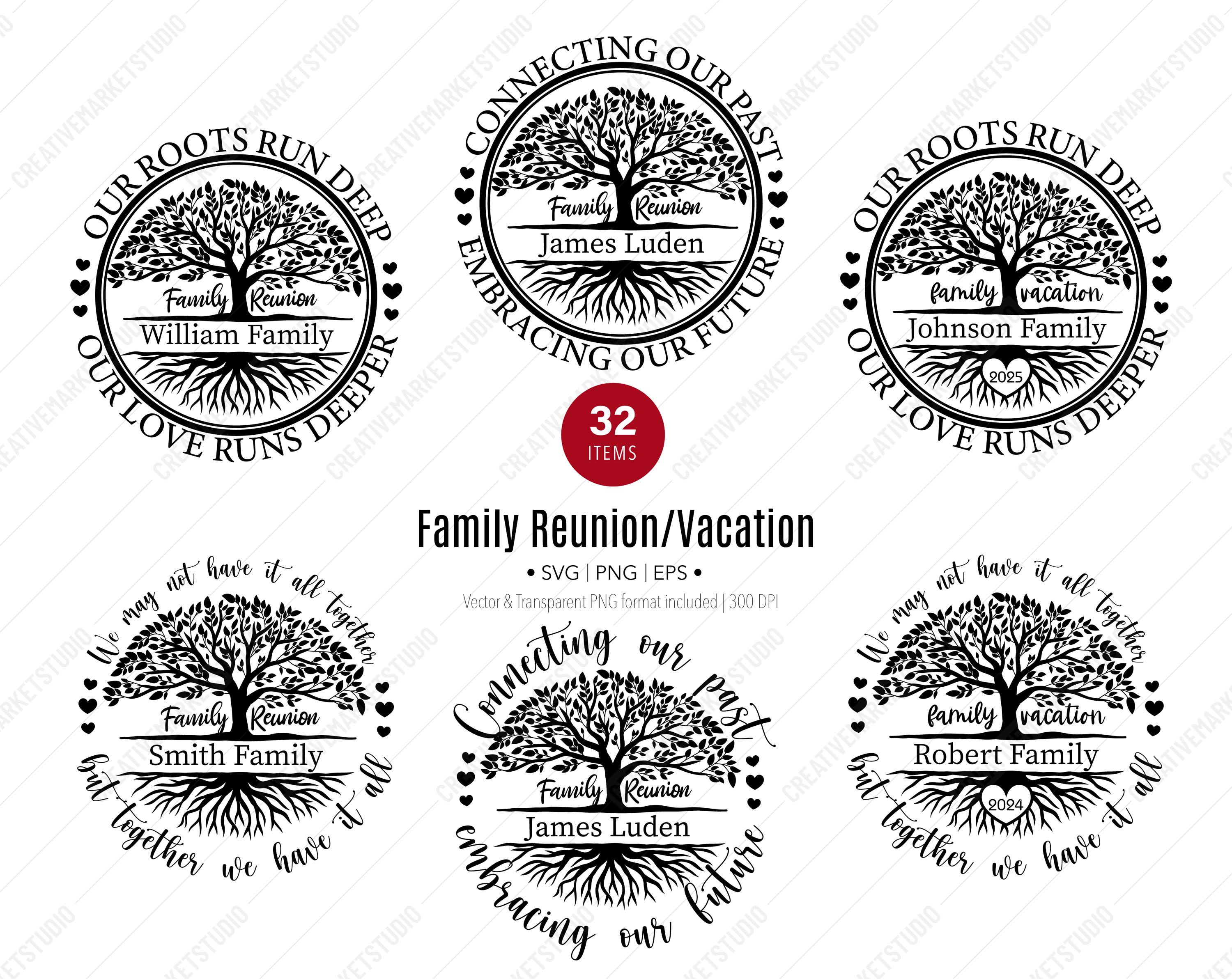 Family Reunion Tree SVG, Our Roots Run Deep, Cricut Silhouette, Shirt Design, Family Vacation, Our Roots are Strong, Digital Download