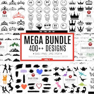 Mega SVG Bundle, Cliparts Designs SVG, Svg Files for Cricut, Silhouette Cut Files, Smiley Face, Svg for Shirts, Decorative SVG, Cricut