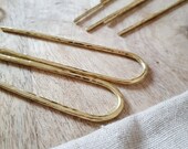 Minimal Brass Hair Pin, Simple Hammered Brass Hair Fork, Hair Stick, Hair Jewelry, Hair Slide, Short Hair Pin, Long Hair Pin, Bun Pin