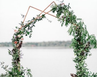 Copper Wedding Arch, Rose Gold Flower Stand, Geometric Photo Backdrop Stand, Wedding Backdrop Frame for Flowers, Metal Wedding Altar Frame