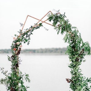 Copper Wedding Arch, Rose Gold Flower Stand, Geometric Photo Backdrop Stand, Wedding Backdrop Frame for Flowers, Metal Wedding Altar Frame