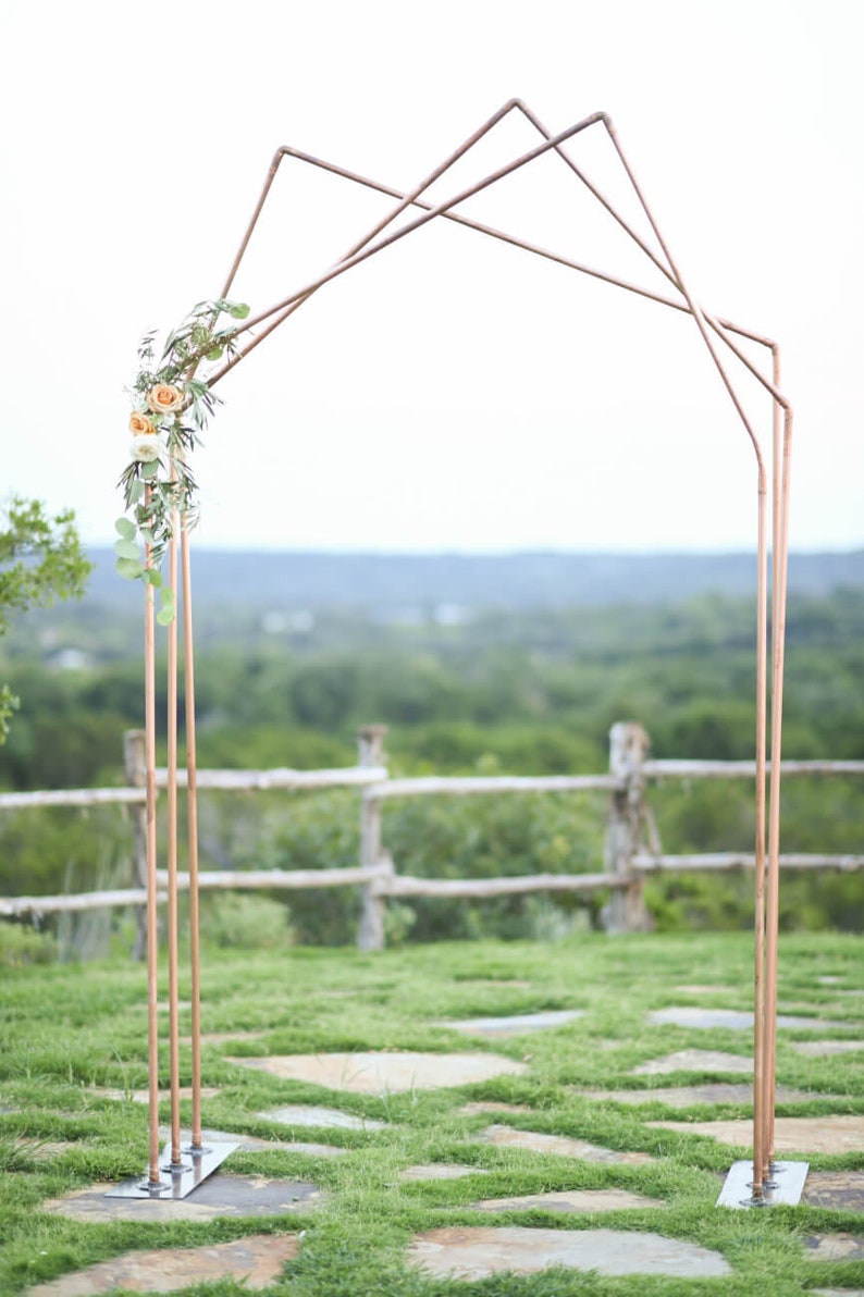 Copper Wedding Arch, Rose Gold Flower Stand, Geometric Photo Backdrop Stand, Wedding Backdrop Frame for Flowers, Metal Wedding Altar Frame image 8