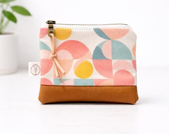 Geometrical Mini Zipper Bag | Zipper Pouch | Coin Pouch | Gift for Her | Everyday Casual