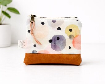 Mini Zipper Bag | Zipper Pouch | Cotton & Vegan Leather Coin Bag