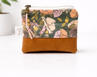 Boho Mini Zipper Bag | Zipper Pouch | Vegan Leather Coin Bag
