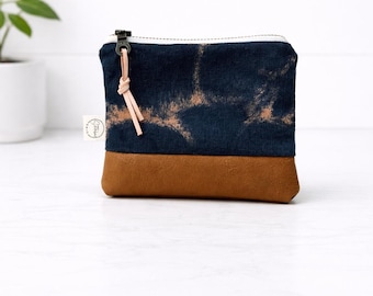 Brush Strokes Mini Zipper Bag | Zipper Pouch | Vegan Leather Coin Bag