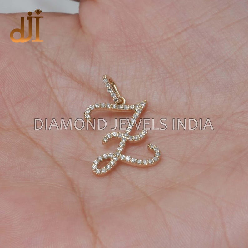 14k Gold Z Initial Designer Pendant, Alphabet Fine Jewelry, 14k Gold