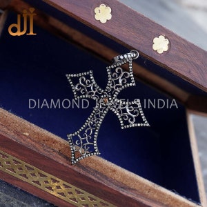 Pave Diamond Handmade Fashion Jesus Cross Pendant 925 Silver Charm Necklace Jewelry, Diamond Chain Necklace,  Diamond Jewels India
