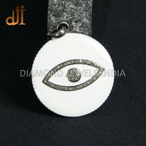 Pave Diamond Evil Eye Pendant, Enamel Pendant Jewelry, Pave Diamond Jewelry, Unisex Jewelry, Pendant Necklace Jewelry, Jewelry For Gift New