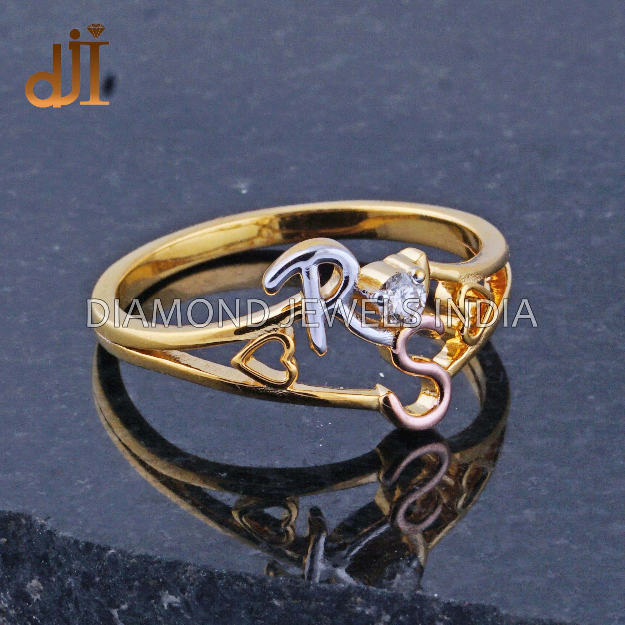 Gold ring name design for couples hot sale