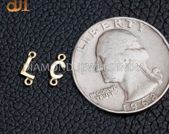14k Gold Initial Charm, Tiny A-Z Letter Connector, 5mm, Jewelry Accessories, Minimalist Charm