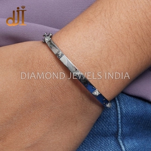 Diamant Designer 925 Silber Armreif, öffenbarer Verschluss Armreif, Stack Sleek Armreif, Mama Geschenk, Weihnachtsschmuck, Geschenk für sie