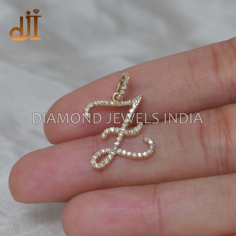 14k Gold Z Initial Designer Pendant, Alphabet Fine Jewelry, 14k Gold