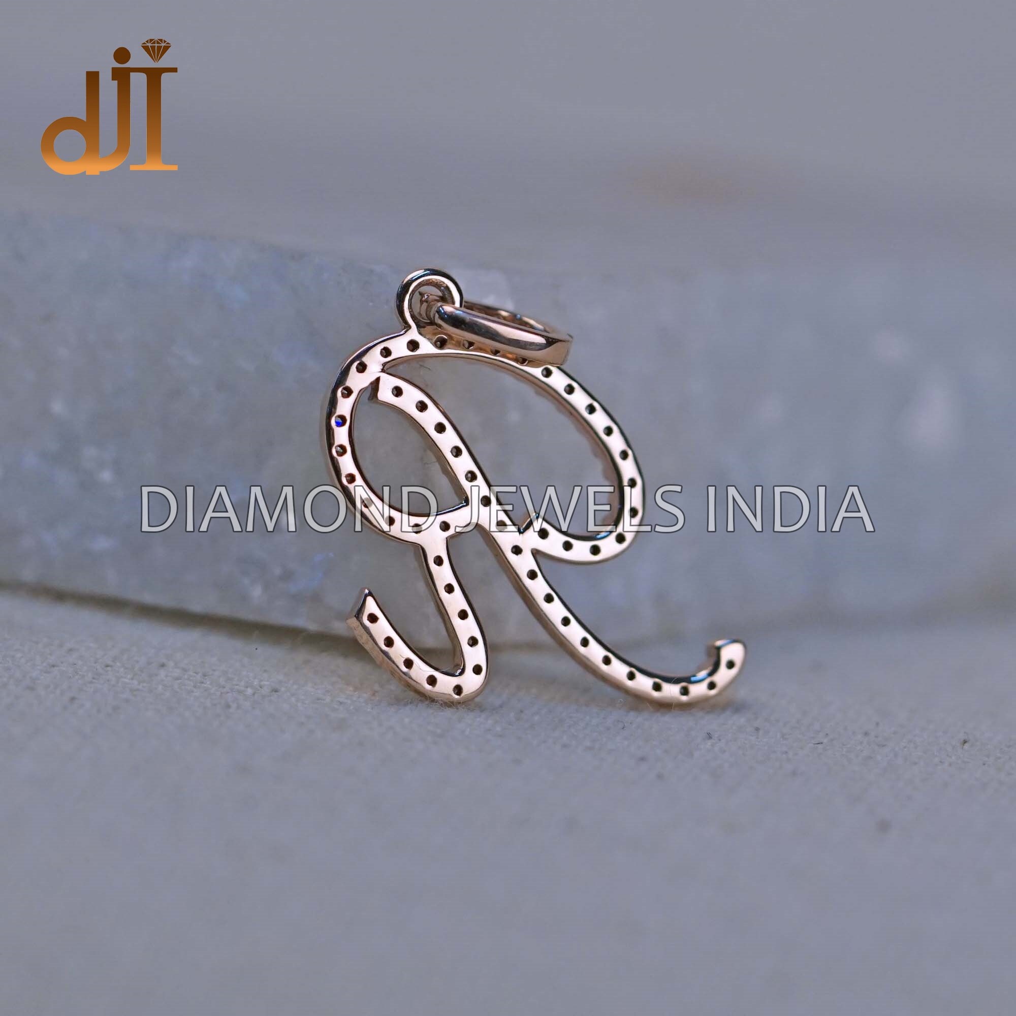 Diamond Letter R Cursive Pave Diamond Cursive Initial R 14k Gold Pendant: Minimalist Jewelry - Etsy