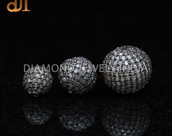 Pave Diamond Beads Findings 20 pièces de 4 mm diamant argent 925 et 20