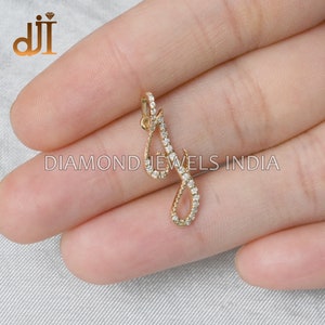 Pave Diamond Solid 14k Yellow Gold J Pendant, Handmade Initial J Charm Minimalist Jewelry, Small J Gold Diamond Unisex Pendant 22 MM