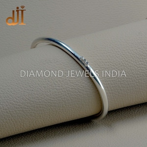 Mother's Day Gift, 925 Sterling Silver Diamond Dainty Cuff Bangle Bracelet Jewelry, Women's Bangle Bracelet, Birthday Gift Jewelry