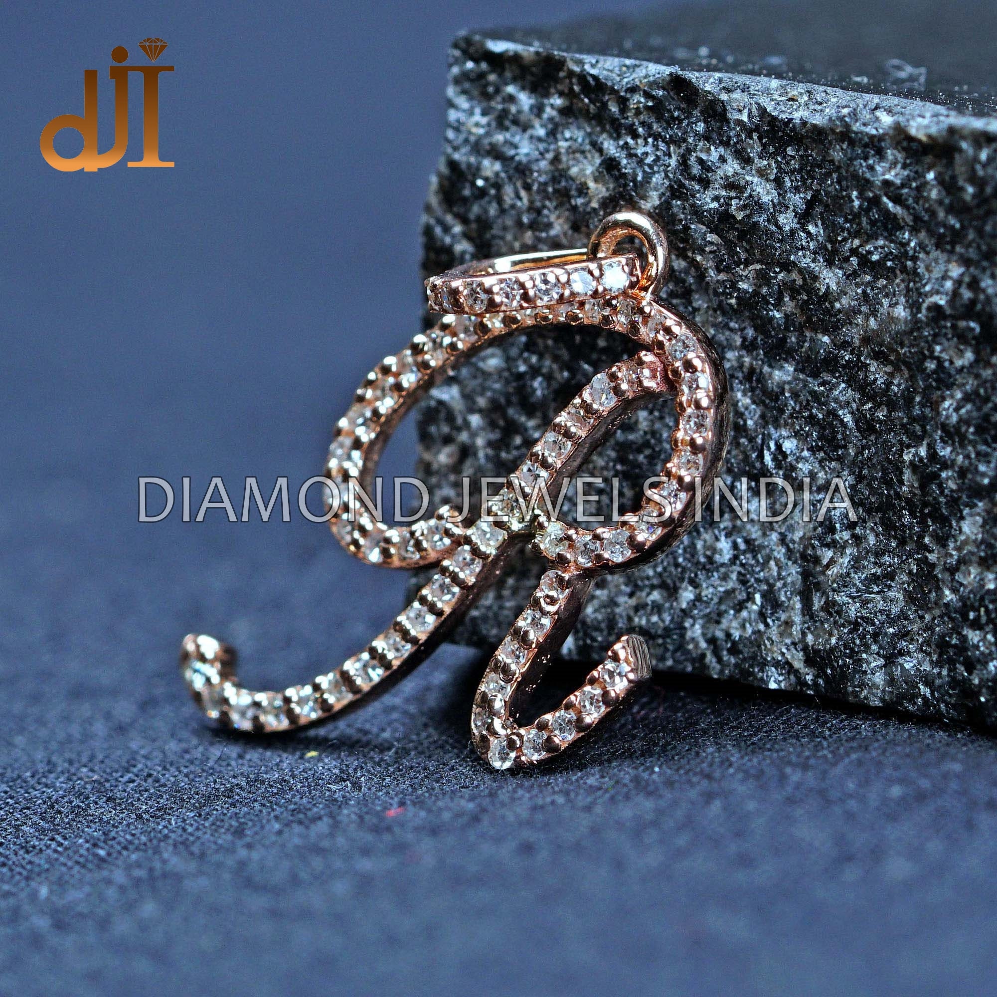 Diamond Letter R Cursive Pave Diamond Cursive Initial R 14k Gold Pendant: Minimalist Jewelry - Etsy