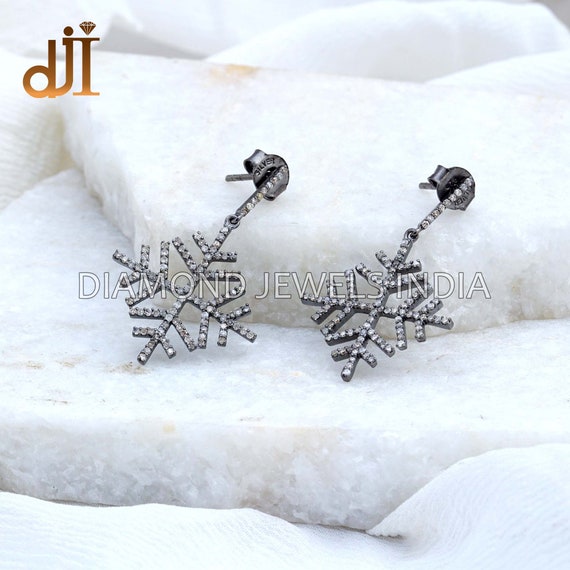 SLEEKEE Set Orecchini E Ciondolo Fiocco Di Neve In Argento Con Zirconi, 1 Cm E 1.8x1.2 Cm, Gioielli Eleganti Invernali Per Donna