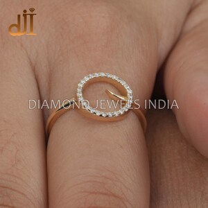 Diamond Dainty Ring, 14k Gold Diamond Designer Ring Jewelry, Diamond Fine Jewelry, Christmas Gift For Her, Jewelry For Gift, Daily Wear Ring