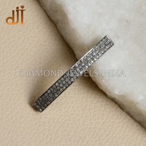 Pave Diamond Oxidized 925 Silver Handmade Bar Thread Finding For Bracelet Jewelry Component Accessories, Thread Wrist Bar Bracelet