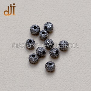 6 MM Diamond Ball Bead, Oxidized 925 Silver Finding, Handmade Jewelry Beads, Jewelry Accessories Finding, Bracelet Beads, Diamond Spacers