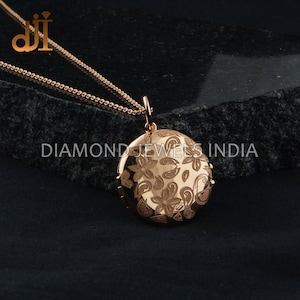 Solid 14k Gold Locket, Openable Locket, Photo Locket, Keepsake Locket Gift, 14k Gold Jewelry, Lock Pendant Necklace, Diamond Jewels India