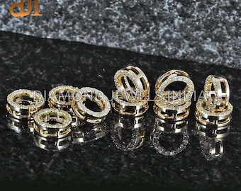 14k Gold Pave Diamant Spacer: Handgefertigte Schmuckkomponente (8 MM)