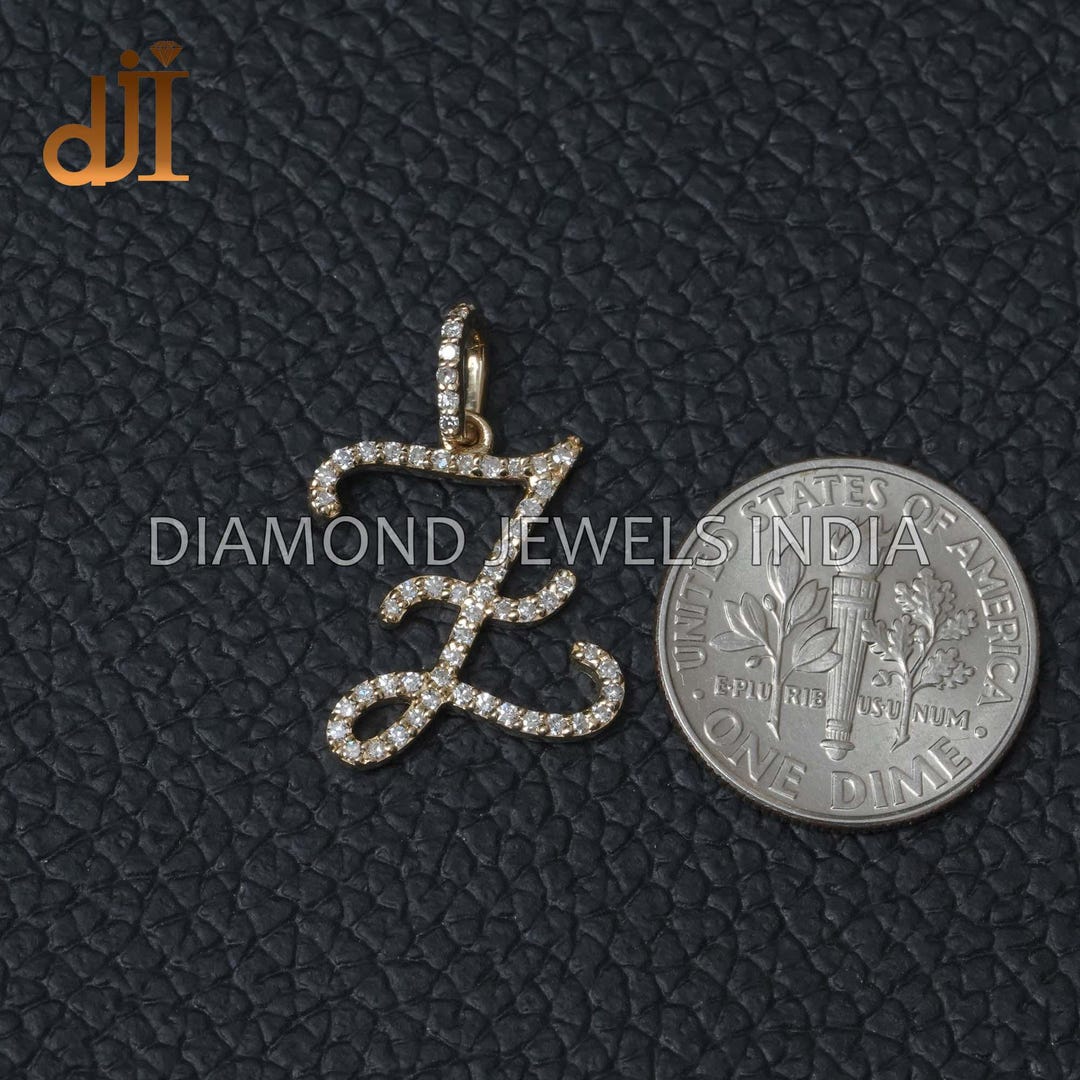 14k Gold Z Initial Designer Pendant, Alphabet Fine Jewelry, 14k Gold