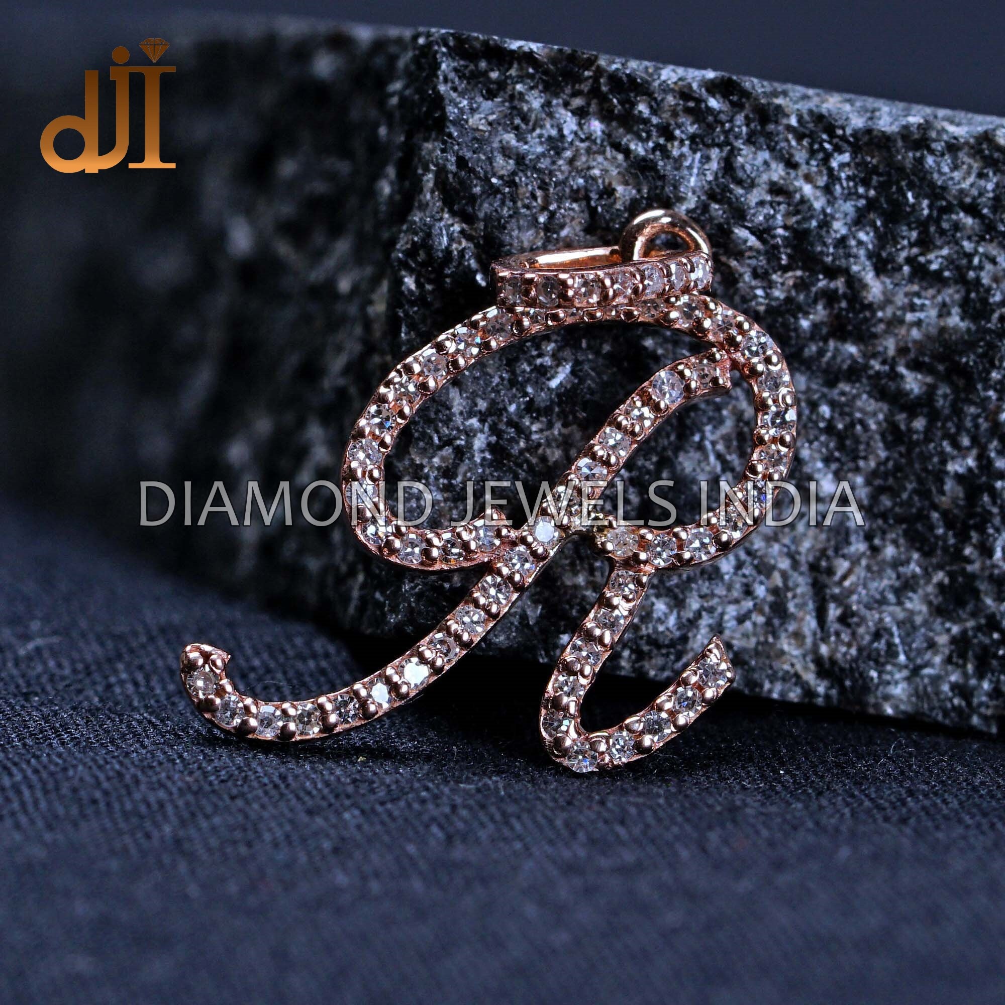 Diamond Letter R Cursive Pave Diamond Cursive Initial R 14k Gold Pendant: Minimalist Jewelry - Etsy