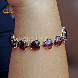 14k Gold Heart Bracelet, Tourmaline Gemstone Bracelet Jewelry, BFF Openable Bracelet, Gift For Her, Heart Love Jewelry  7&quot; Bracelet