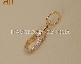 Natuurlijke diamanten sluiting 14k gouden slotsluiting Finding Necklace Enhancer Jewelry, hangerhouder